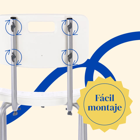 Duschstuhl mit Rückenlehne und höhenverstellbar
