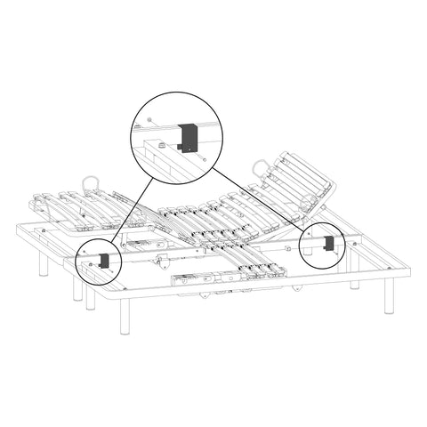 Verbindung für Einzelbetten – ideal zum Verbinden von zwei Lattenrosten
