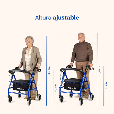 Faltbarer Rollator Gehwagen | Sitz, Korb und 4 Räder