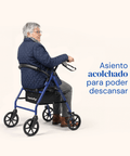 Andador para ancianos con asiento y respaldo acolchados