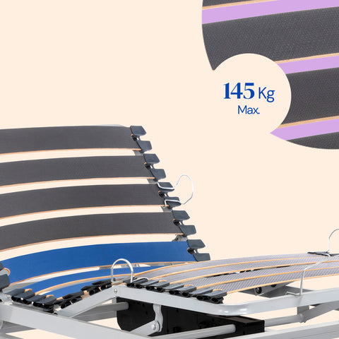 Krankenhausbett mit verstellbarem Rahmen, Hebewagen und Seitengittern - 90x190 cm