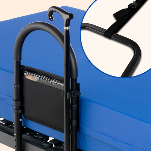 Bettgitter für Erwachsene | Fester Haltegriff | Höhenverstellbar mit Stockhalterung