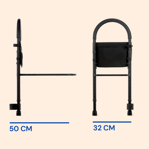 Bettgitter für Erwachsene | Fester Haltegriff | Höhenverstellbar mit Stockhalterung
