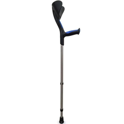 Pack 2 Aluminiumkrücken mit anatomischem Gummigriff in Blau