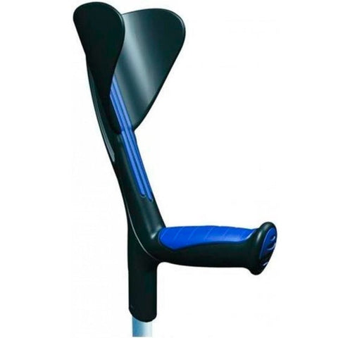 Pack 2 Aluminiumkrücken mit anatomischem Gummigriff in Blau