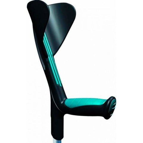 Pack 2 Aluminiumgehstützen mit anatomischem Griff aus grünem Gummi